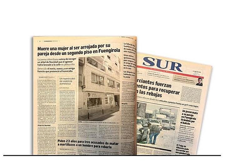 Diario SUR reported on the murder of Diana Yanet Vargas in 2003.