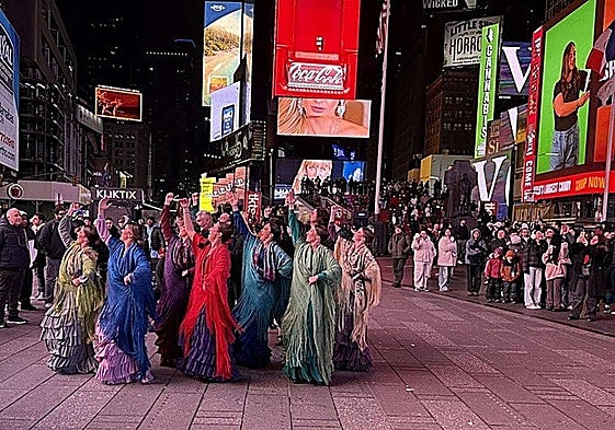 The Sara Baras flamenco dance company, in Times Square.