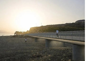 Digital image of what the pedestrian bridge will look like once complete