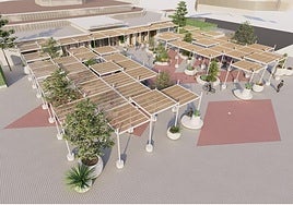 Image of the project for the modernisation of the Plaza del Mercado Central included in the tender as a guide.