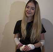 Mica, 24, moved from Argentina to Malaga province with her mother and younger brother to seek better treatment.