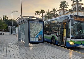 A bus at Torre del Mar bus station