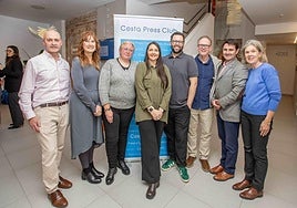 Speakers and Costa Press Club committee members at the AI event in Malaga.