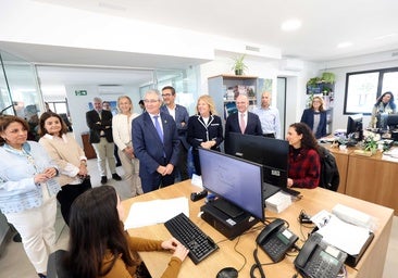 The authorities inside the new tourist office in the Marbella Lighthouse.