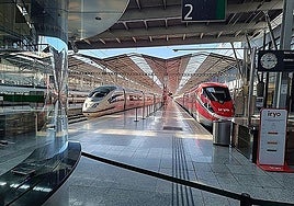 High-speed trains at the María Zambrano station in Malaga.