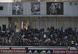 The Alfredo Di Stefano Stadium with pictures of the player.