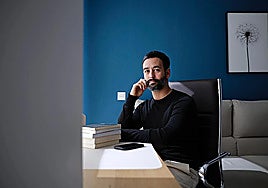 Psychologist Carlos Barea in his office in the Teatinos district in Malaga.