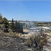 Image of the plot of land on the San Pedro industrial estate just after the fire on 26 June 2023.