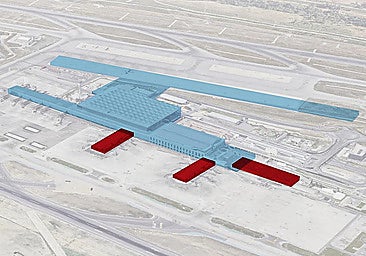 Infographic of the expansion of Malaga Airport.