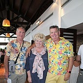 ACE founder Fabienne Paques with volunteers Martyn and Mark.