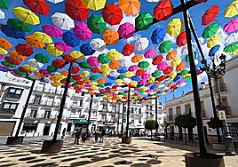 The colouful umbrellas have returned to Torrox Pueblo