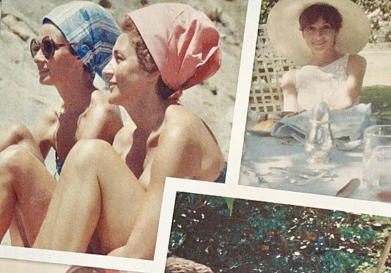 Different photos from Audrey Hepburn's family album included in the book.