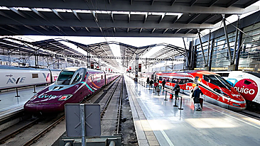 Archive photo of all three train operators that provide services in Malaga at the María Zambrano station.