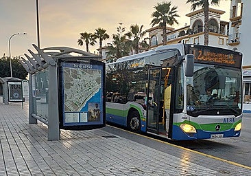 A bus at Torre del Mar bus station.