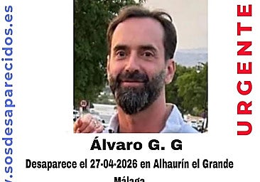 The poster with information about Álvaro G., who has been missing from Alhaurín el Grande for ten days.