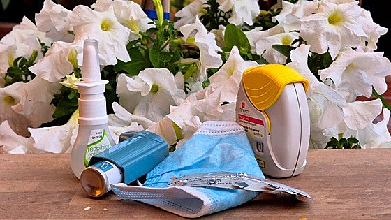 Inhalers, antihistamines, facemasks and nasal sprays are among the medical resources used to combat pollen allergies.