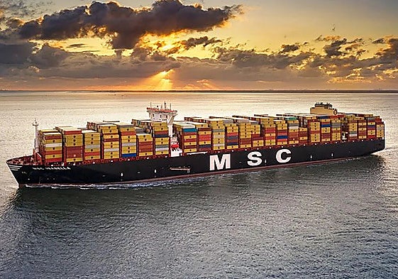 MSC container ship.