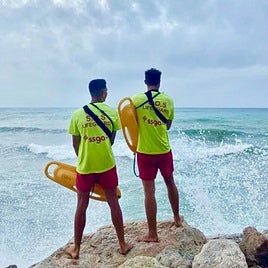 Lifeguards during a service in Torremolinos.