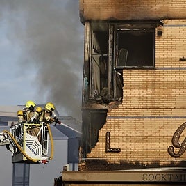 Malaga firefighters working early on Monday morning.