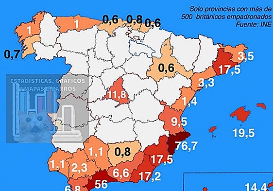 Map published by a social media profile specialising in statistics and data.