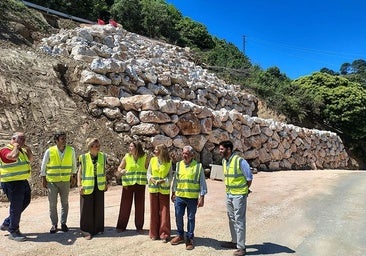 A retaining wall constructed along the access road to Benalauria.