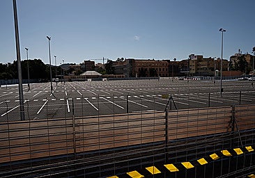 Hospital Civil's temporary car park in Malaga, with 650 spaces.