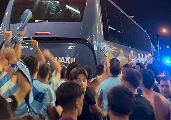 Malaga CF fans stage late-night airport reception after Las Palmas play-off win