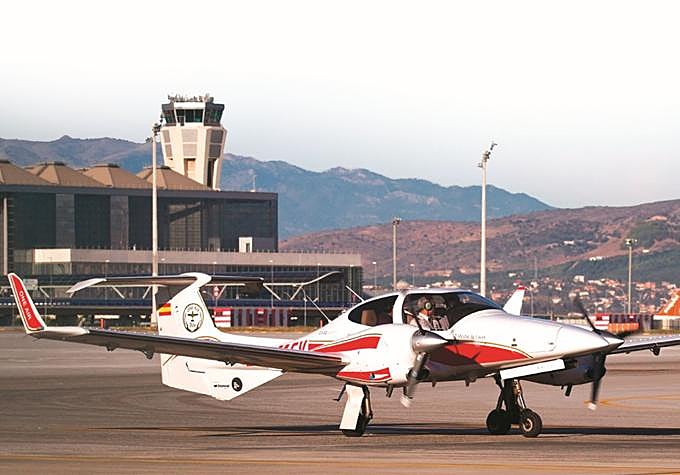 Training pilots at Malaga Airport.