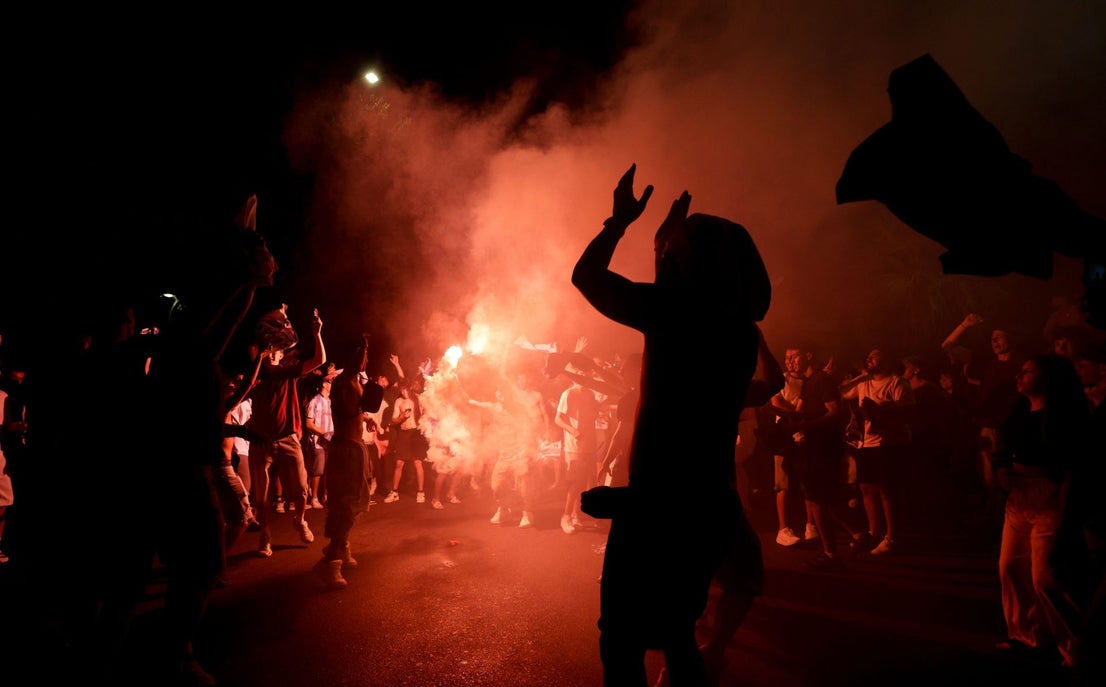 Malaga fans celebrate on promotion night
