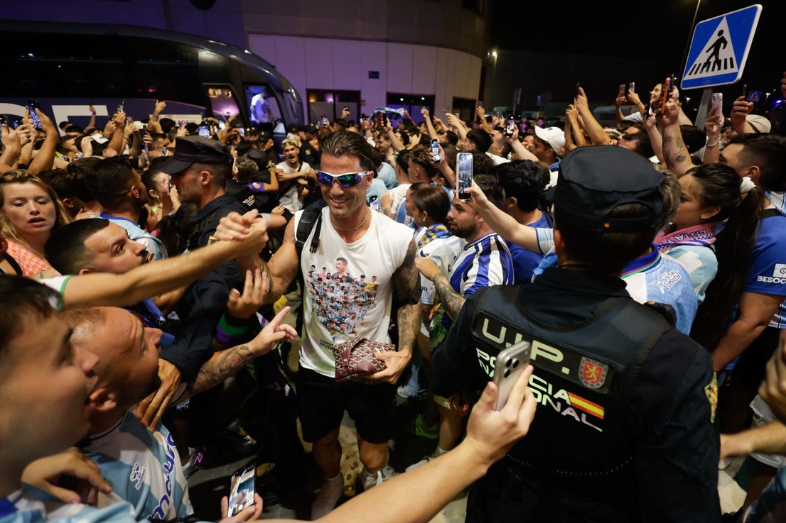 Malaga fans celebrate on promotion night