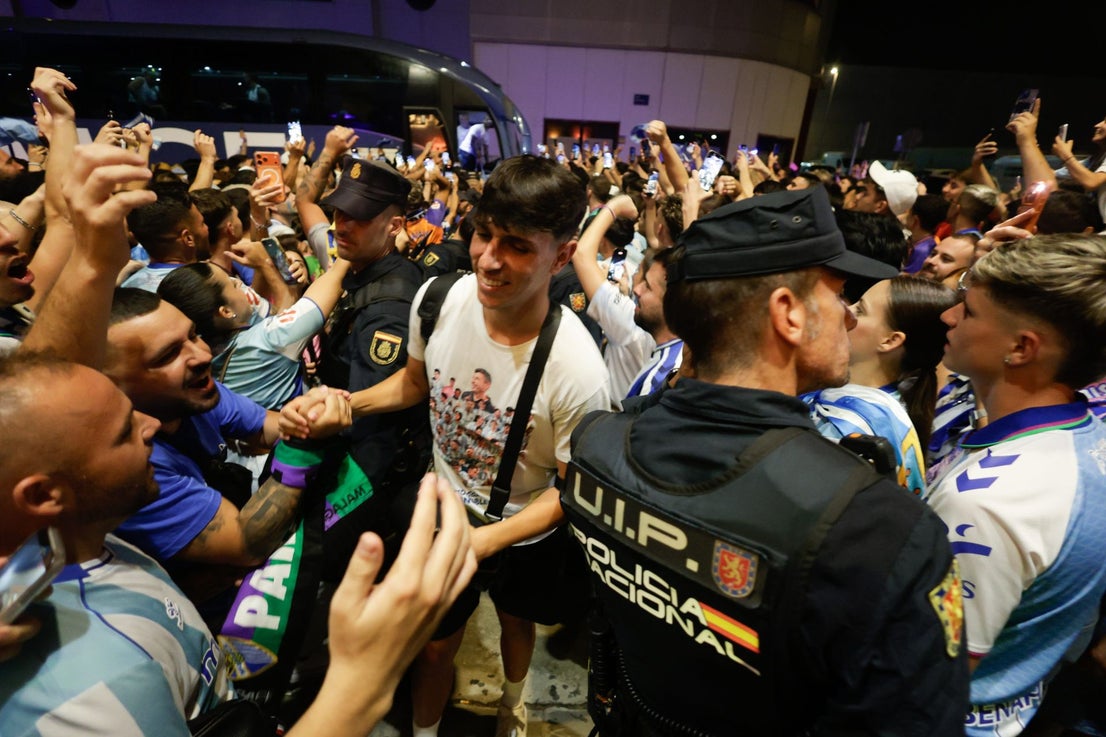 Malaga fans celebrate on promotion night