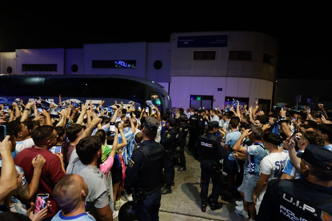 Malaga fans celebrate on promotion night