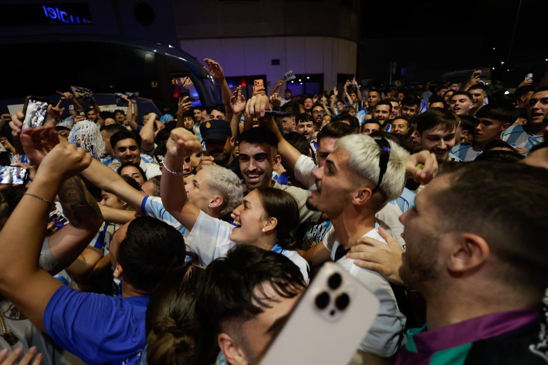 Malaga fans celebrate on promotion night