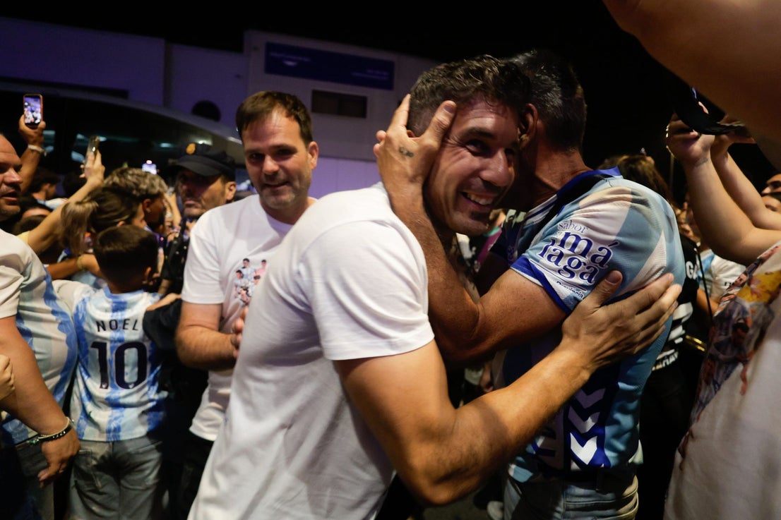 Malaga fans celebrate on promotion night