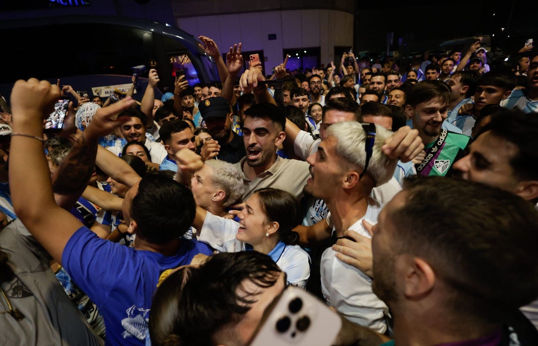 Malaga fans celebrate on promotion night