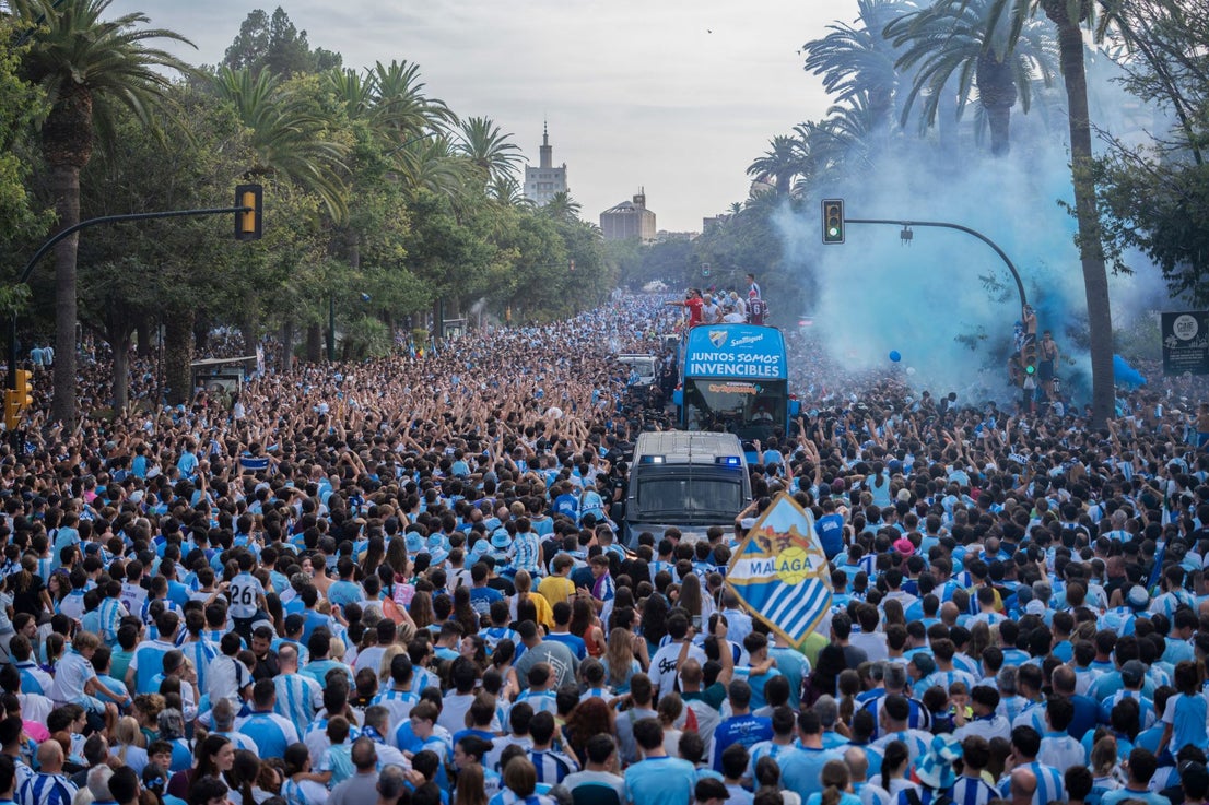 Malaga CF's promotion open-top tour - in pictures