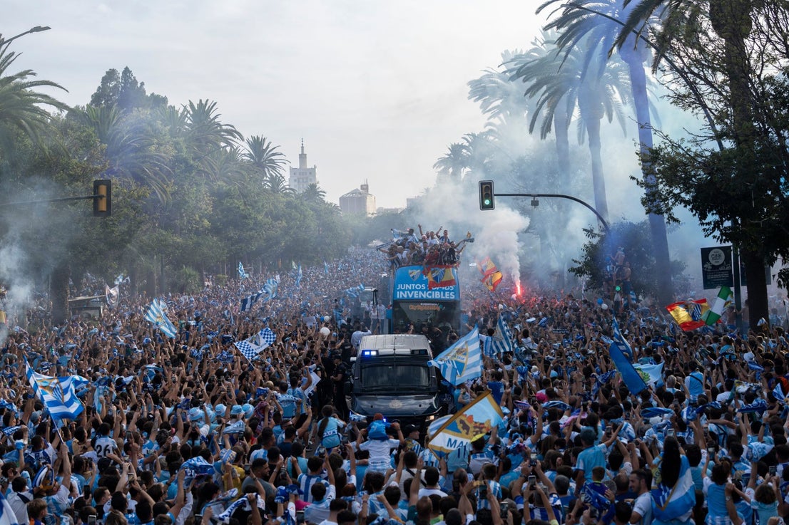 Malaga CF's promotion open-top tour - in pictures
