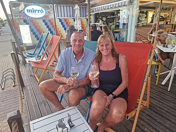 Sir Steve and Ann Redgrave on holiday in Benajarafe in September