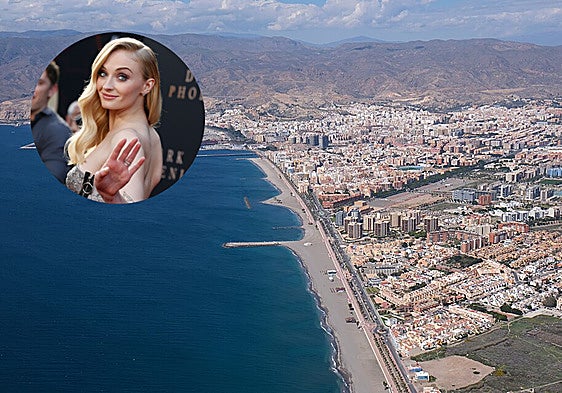 Sophie Turner (inset) has been spotted in Almeria to film the latest Tomb Raider.