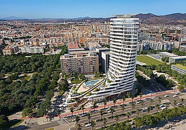 Recreation of the Sierra Blanca developer's project in the El Bulto area in Malaga.