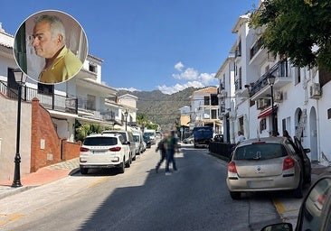 Two Guardia Civil officers and top left-hand corner, the mayor of Frigiliana.