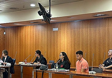 The defendant sitting in the court in Malaga during the first trial hearing in June.