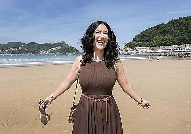 Maryanna Stornes on La Concha beach.
