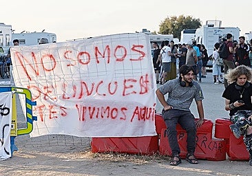 Photo of the campervan settlement in Sacaba, Malaga city, from Tuesday morning.