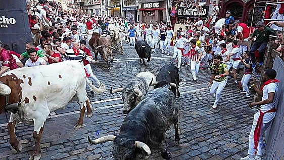 Young man gored during unusually orderly Cebada Gago bull run in Pamplona