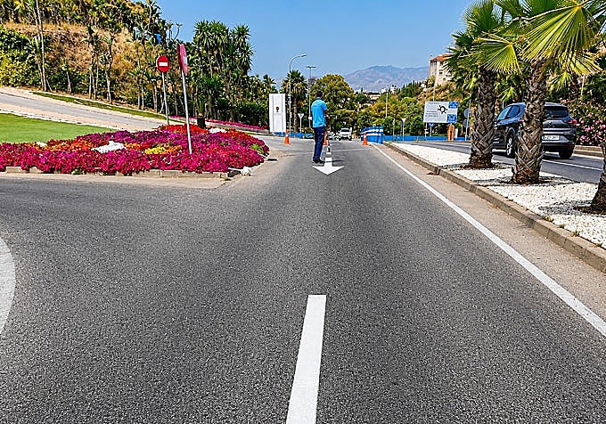 Road signs have been repainted