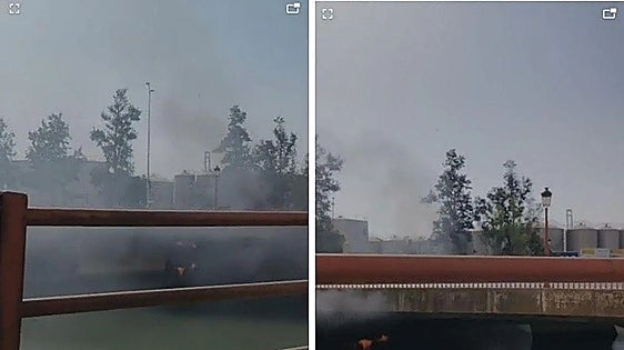 Malaga residents report smoke in the Guadalmedina river area caused by fire beneath Puente del Carmen