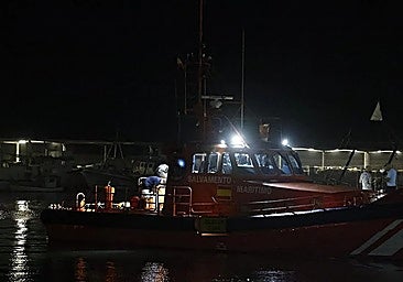 The maritime rescue service vessel in the port of Estepona.