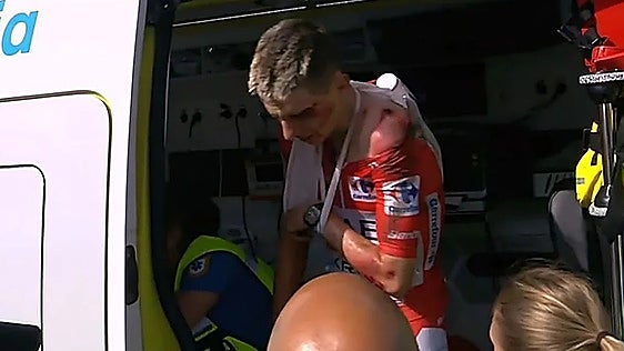 Tadej Pogacar set for surgery after suffering fractured collarbone and concussion in La Vuelta crash