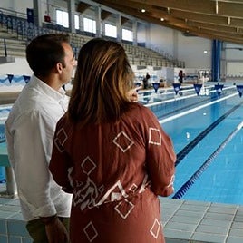 Councillor Ramón Alcaide at the Virgen del Carmen swimming pool.